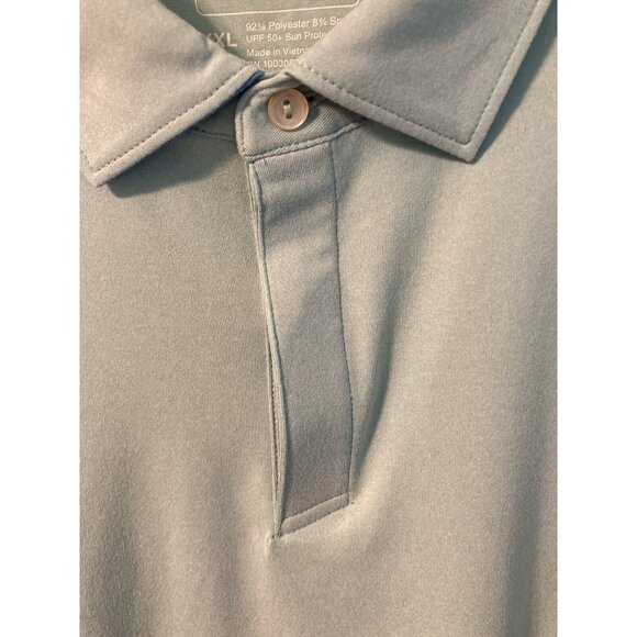 Peter Millar Blue Polo Mens Shirt w/ Sun Protection Golf Short Sleeve XXL (VG) - Picture 4 of 9